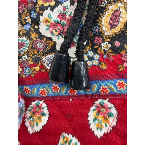 Vintage Vera Bradley Quilted Mini Backpack Red Leaf 1997 Granny Cottage main image 9